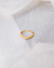 Load image into Gallery viewer, 18k gold plated adjustable asymmetrical gold ring
