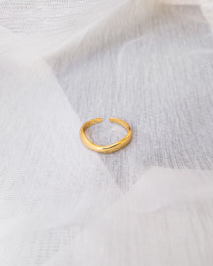 18k gold plated adjustable asymmetrical gold ring