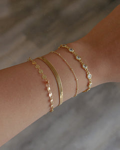 dainty gold satellite chain bracelet