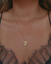 Load image into Gallery viewer, 14k gold filled dainty shiny long layering chain necklace with oversized heart pendant 

