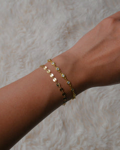 minimal disc style gold plated bracelet