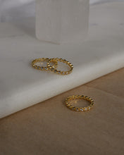 Load image into Gallery viewer, 18k gold plated sterling silver bezel set cubic zirconia stone eternity rings

