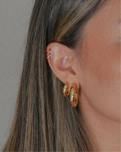 18mm 18k gold plated brass chunky hoop earrings