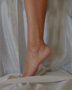 beachy boho gold dotted chain anklet