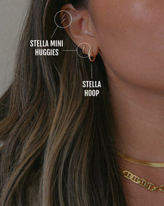 18k gold plated sterling silver cubic zirconia mini huggie earrings