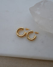 Load image into Gallery viewer, mini chunky gold hoop earrings
