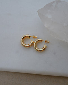 mini chunky gold hoop earrings