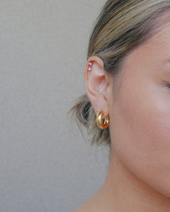 mini chunky gold hoop earrings