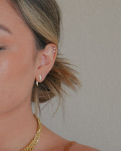 Load image into Gallery viewer, mini tusk ear jacket style cubic zirconia earrings
