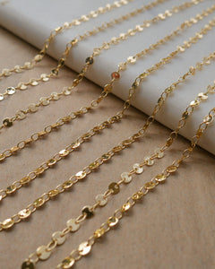 gold plated brass disc style necklace