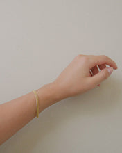 Load image into Gallery viewer, 18k gold plated brass dainty double curb chain bracelet
