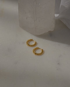 18k gold plated sterling silver mini dot huggie hoop earrings