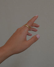 Load image into Gallery viewer, 18k gold plated sterling silver adjustable double ring with hammered metal texture
