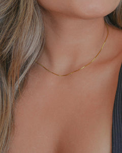 thin gold classic box chain necklace
