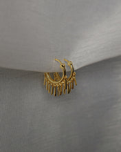 Load image into Gallery viewer, 18k gold plated sterling silver fringe tassel hoop earrings
