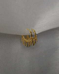 18k gold plated sterling silver fringe tassel hoop earrings