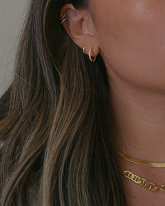 18k gold plated sterling silver cubic zirconia mini huggie earrings