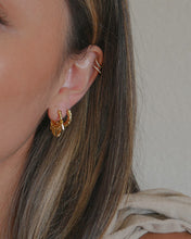 Load image into Gallery viewer, 18k gold plated sterling silver fringe tassel hoop earrings
