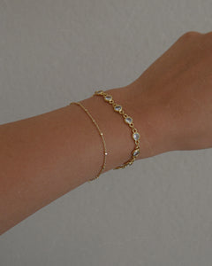 dainty gold satellite chain bracelet