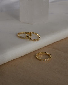 18k gold plated sterling silver bezel set cubic zirconia stone eternity rings