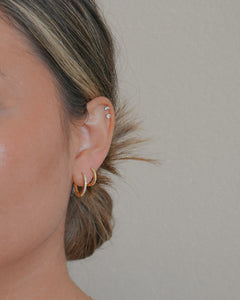 18k gold plated sterling silver cubic zirconia huggie earrings