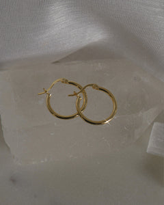 18k gold plated sterling silver classic thin gold hoop earrings