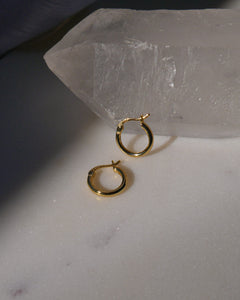 18k gold plated sterling silver mini classic thin hoop earrings