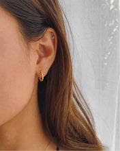 Load image into Gallery viewer, 18k gold plated sterling silver mini twisted hoop earrings

