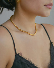 Load image into Gallery viewer, 24k gold plated chunky adjustable length rope chain necklace
