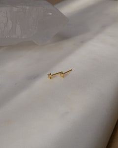 18k gold plated sterling silver dainty mini star stud earrings